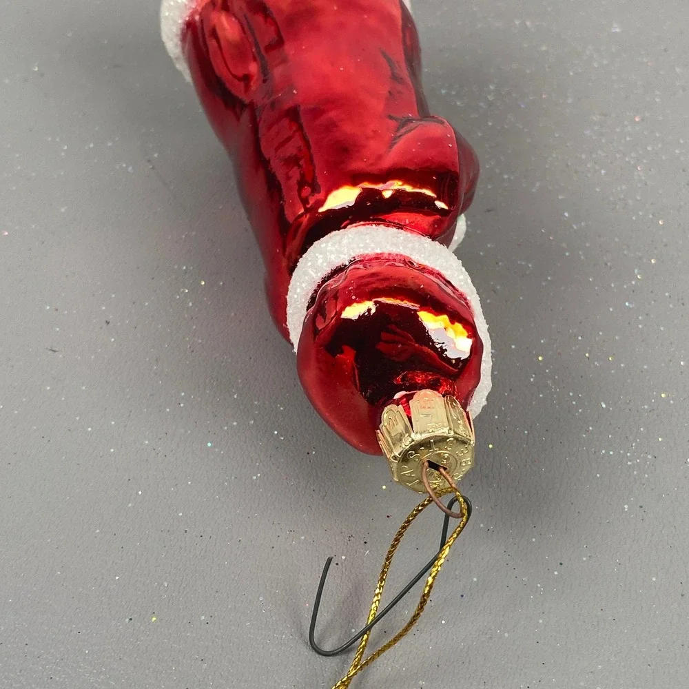 Old World Christmas Santa W/ Raccoon Animal & Mrs Claus Glass Holiday Ornaments